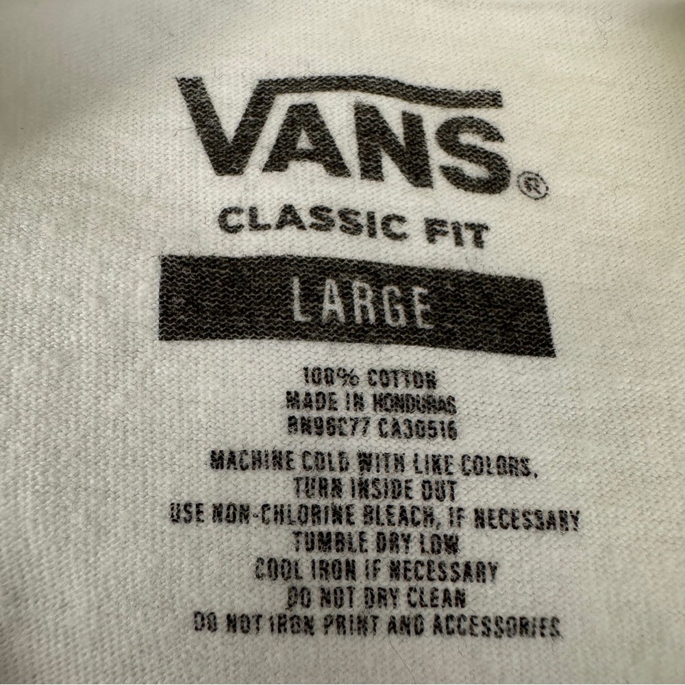 Vans Comic Strip Double Sided White Graphic Muscle Tee with Skull Print Size L - Picture 6 of 7